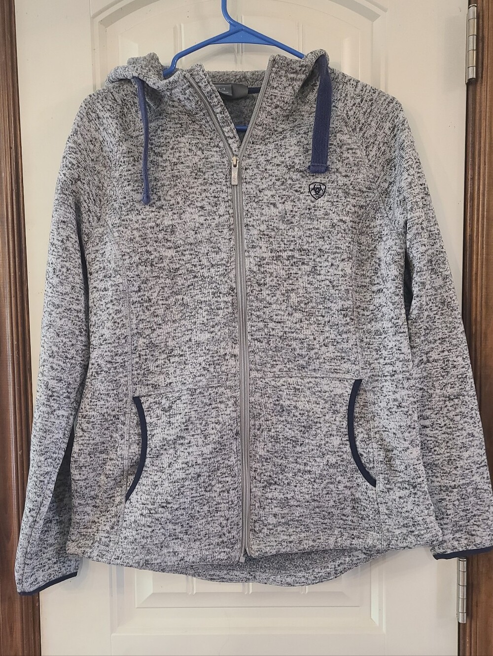 Ariat Women's Heather Gray Full-Zip Utility Jacket with Navy Accents Size L